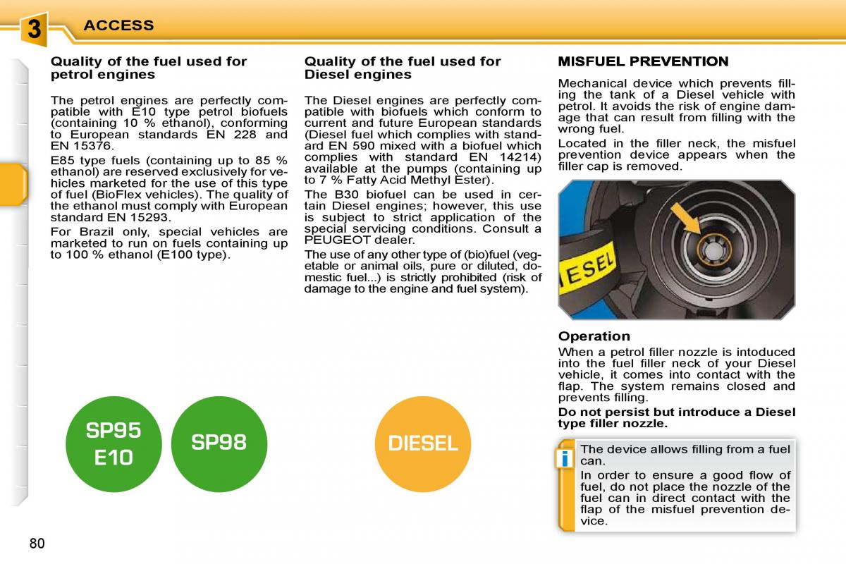 Peugeot 207 owners manual / page 73