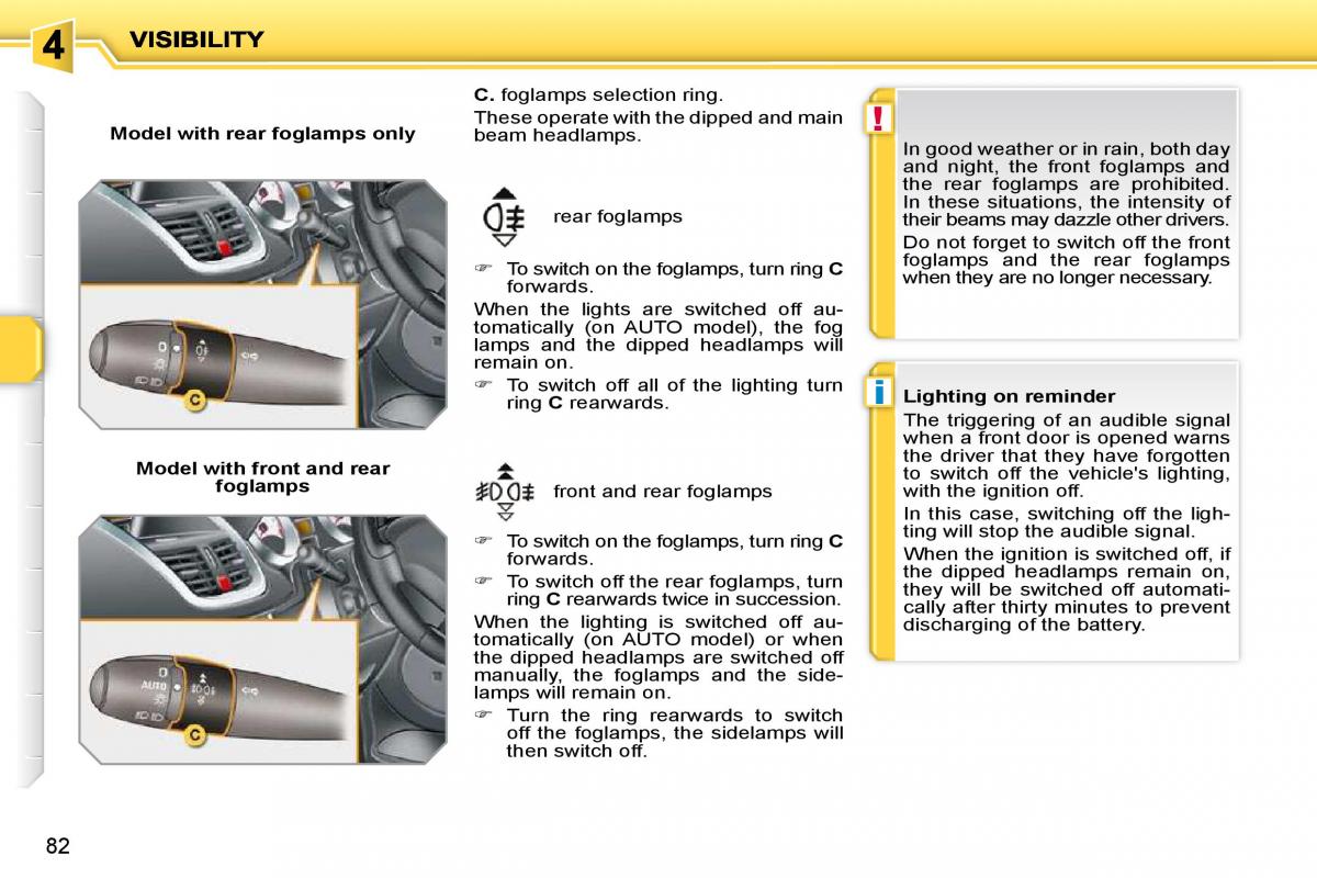 Peugeot 207 owners manual / page 76