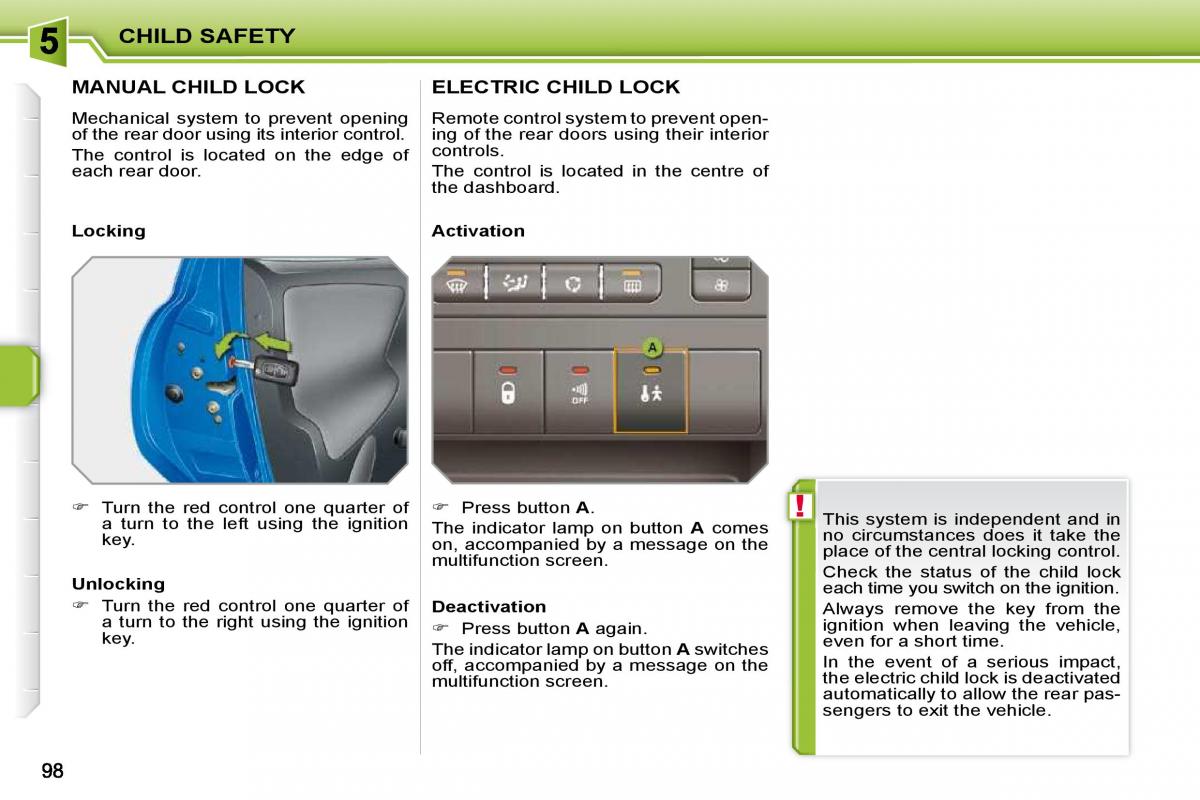 Peugeot 207 owners manual / page 94