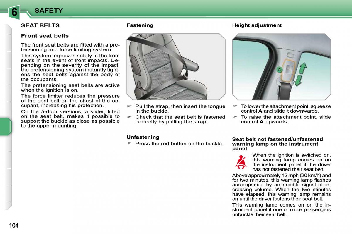 Peugeot 207 owners manual / page 100