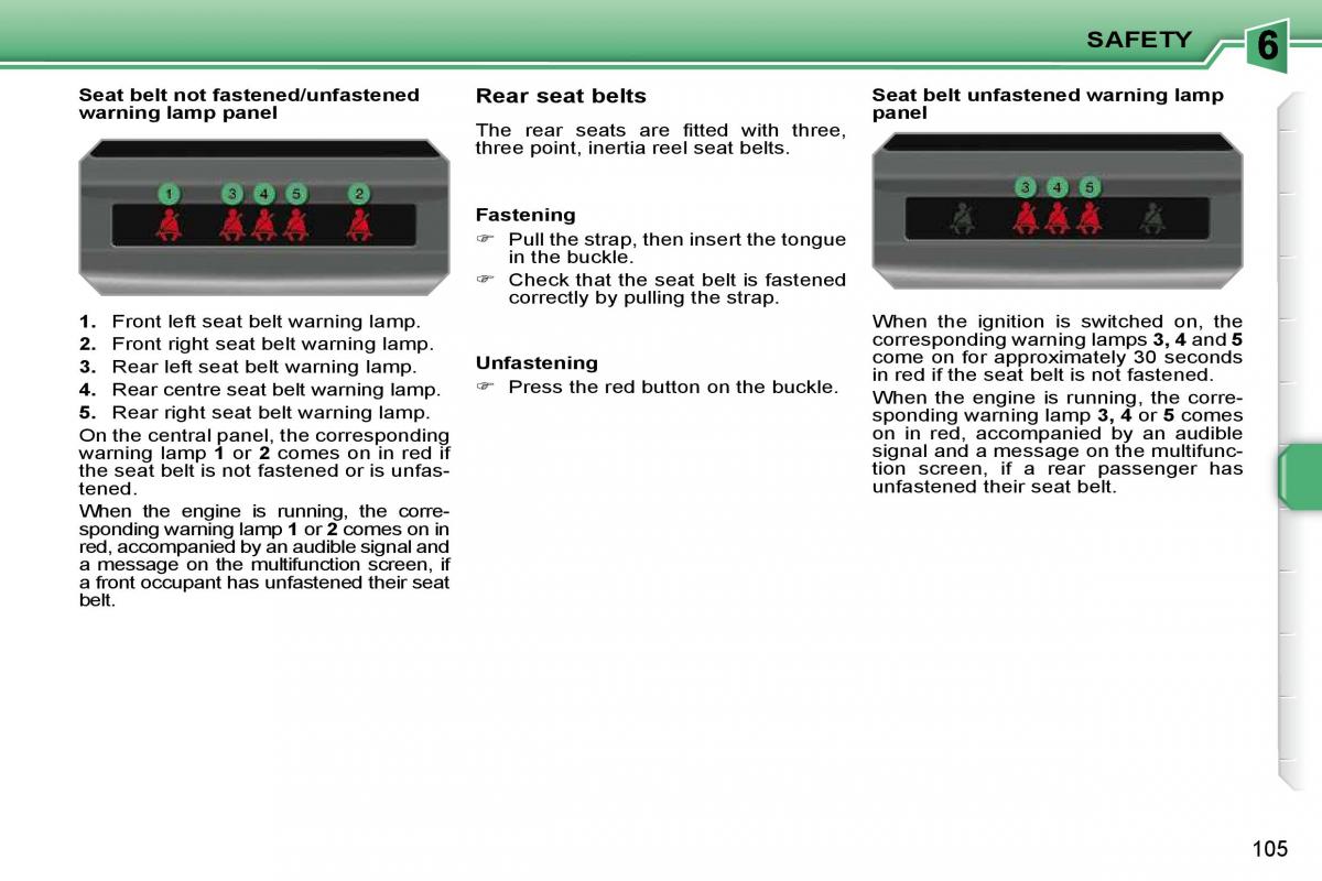 Peugeot 207 owners manual / page 101