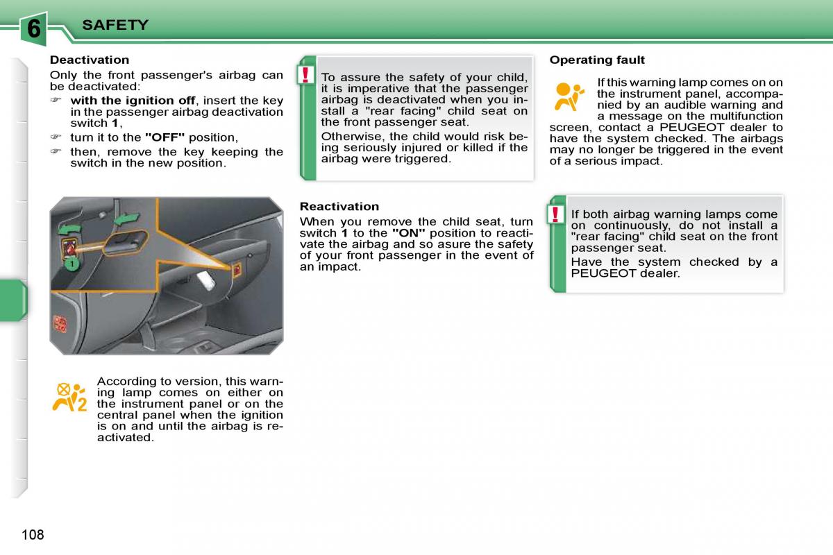 Peugeot 207 owners manual / page 104