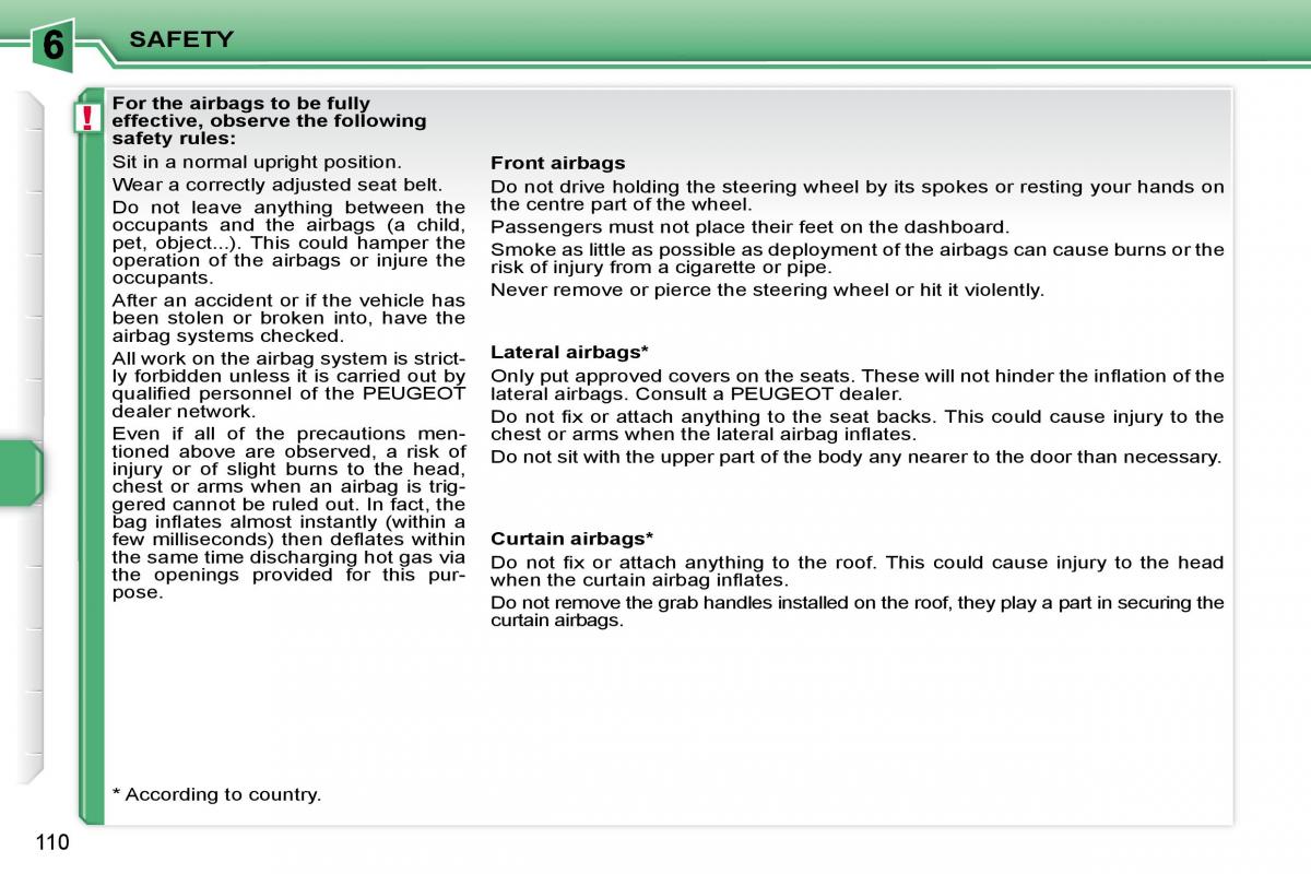 Peugeot 207 owners manual / page 106