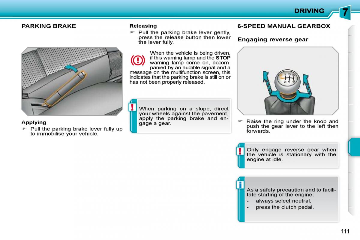 Peugeot 207 owners manual / page 107