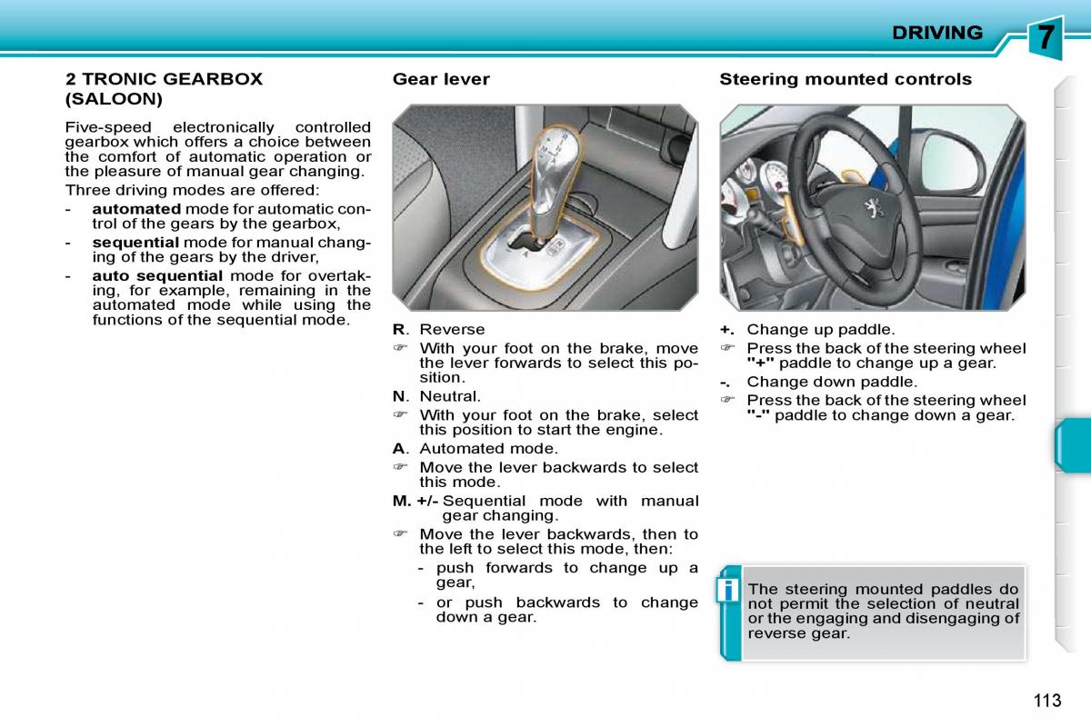 Peugeot 207 owners manual / page 109