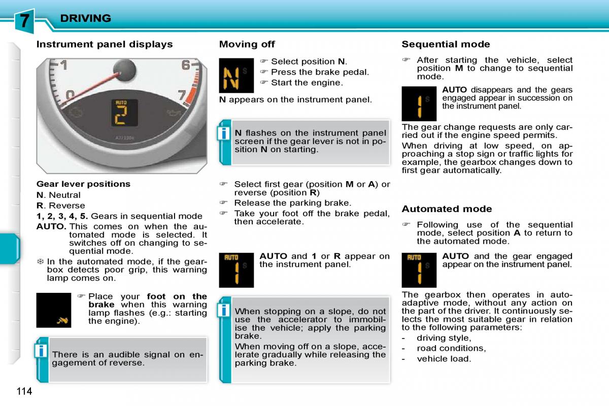 Peugeot 207 owners manual / page 110