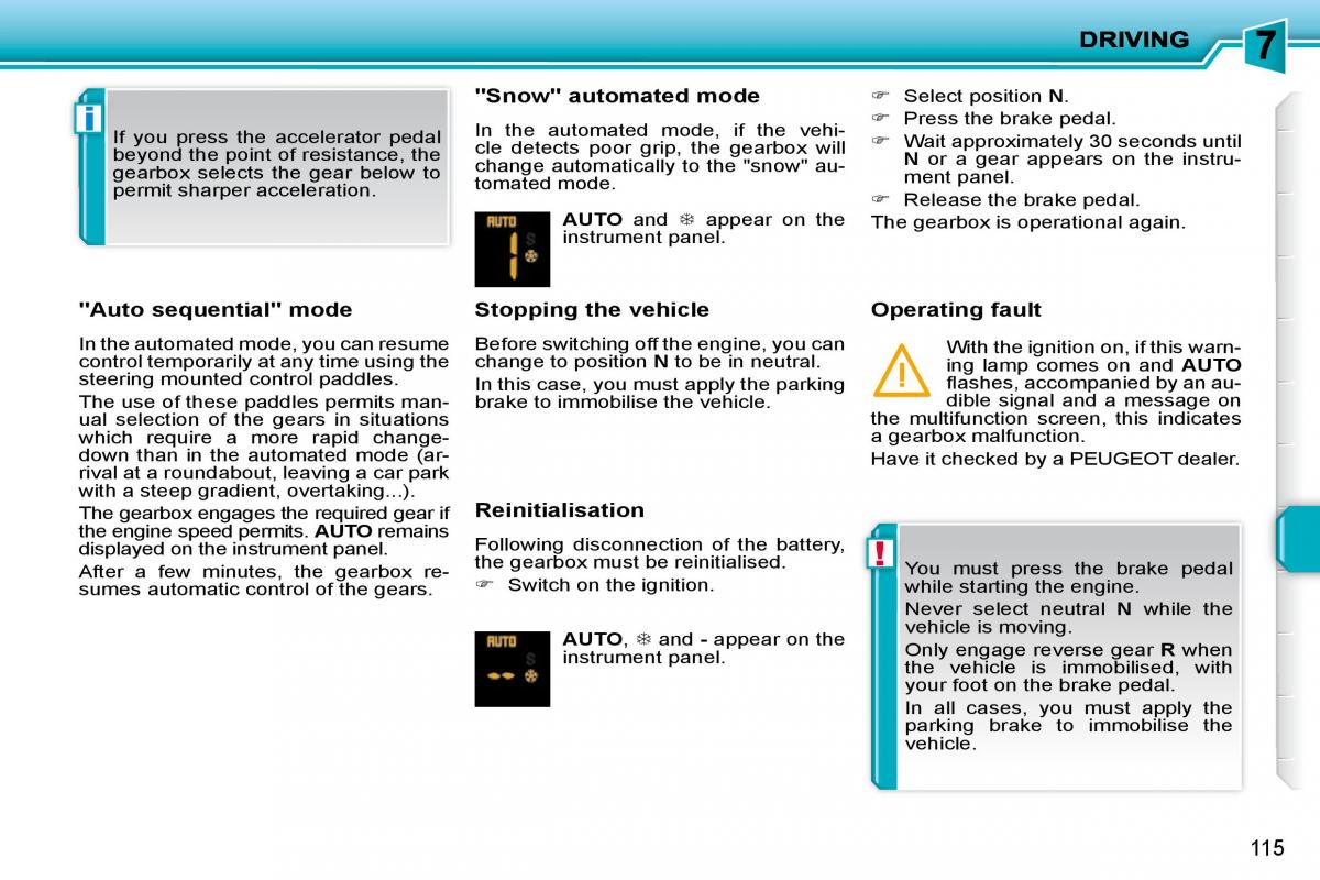 Peugeot 207 owners manual / page 111