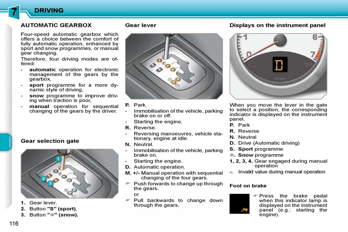 Peugeot 207 owners manual / page 112