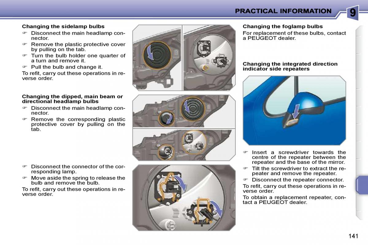 Peugeot 207 owners manual / page 137