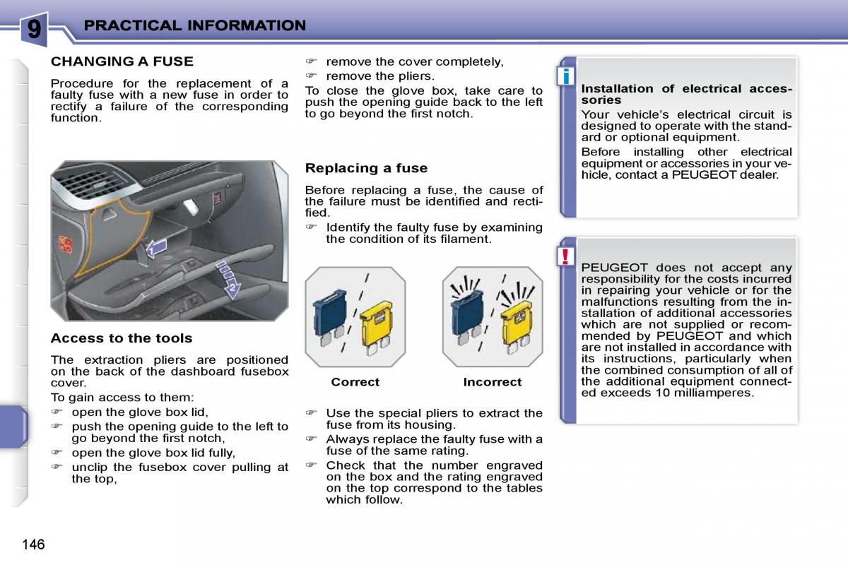 Peugeot 207 owners manual / page 142