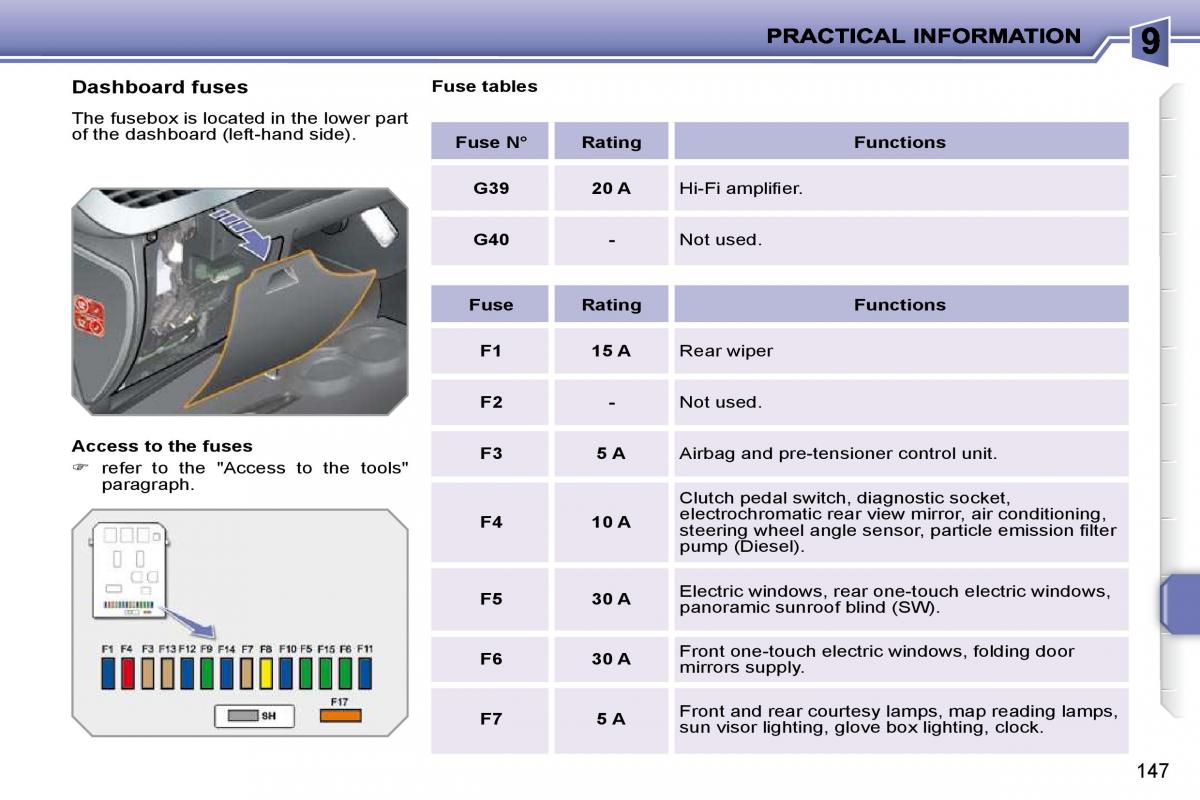 Peugeot 207 owners manual / page 143