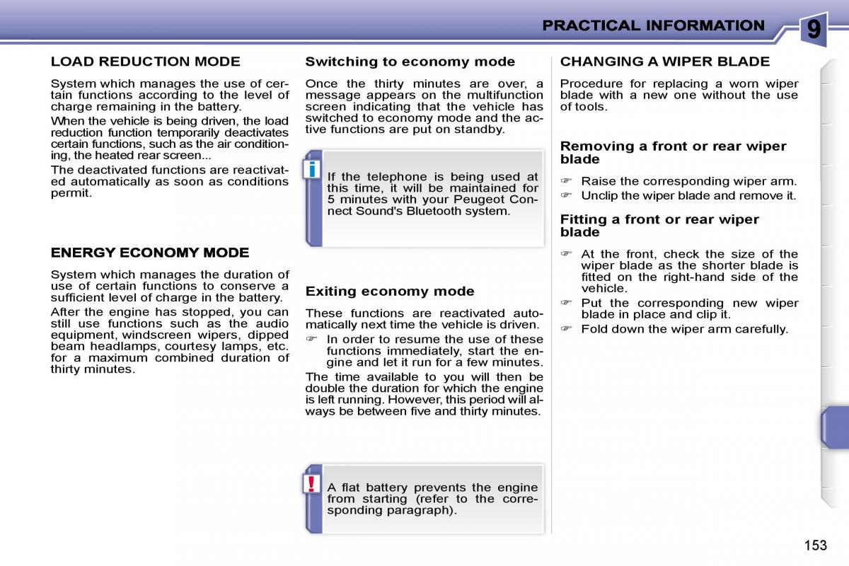 Peugeot 207 owners manual / page 149