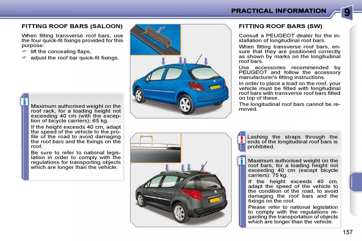 Peugeot 207 owners manual / page 153