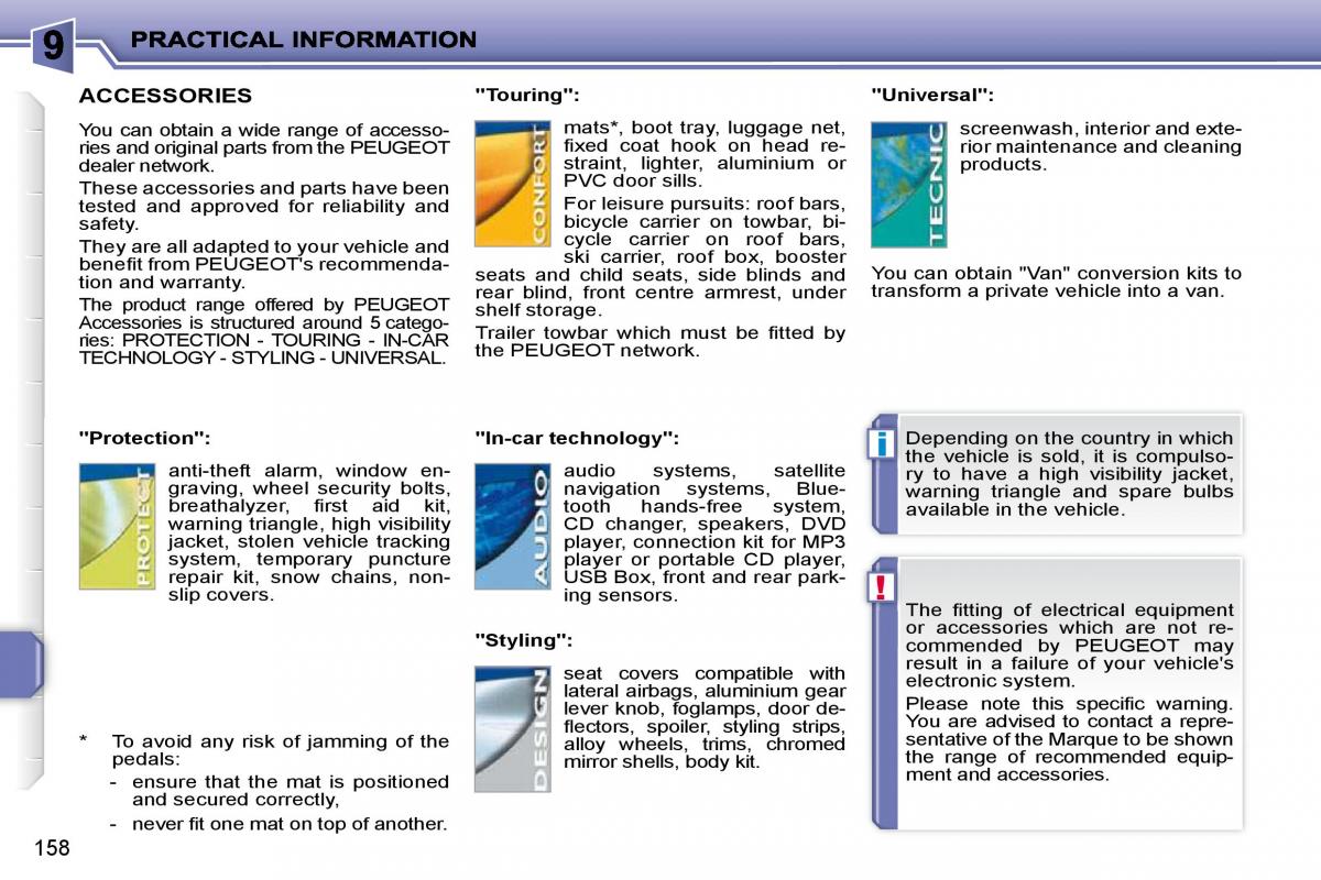 Peugeot 207 owners manual / page 154