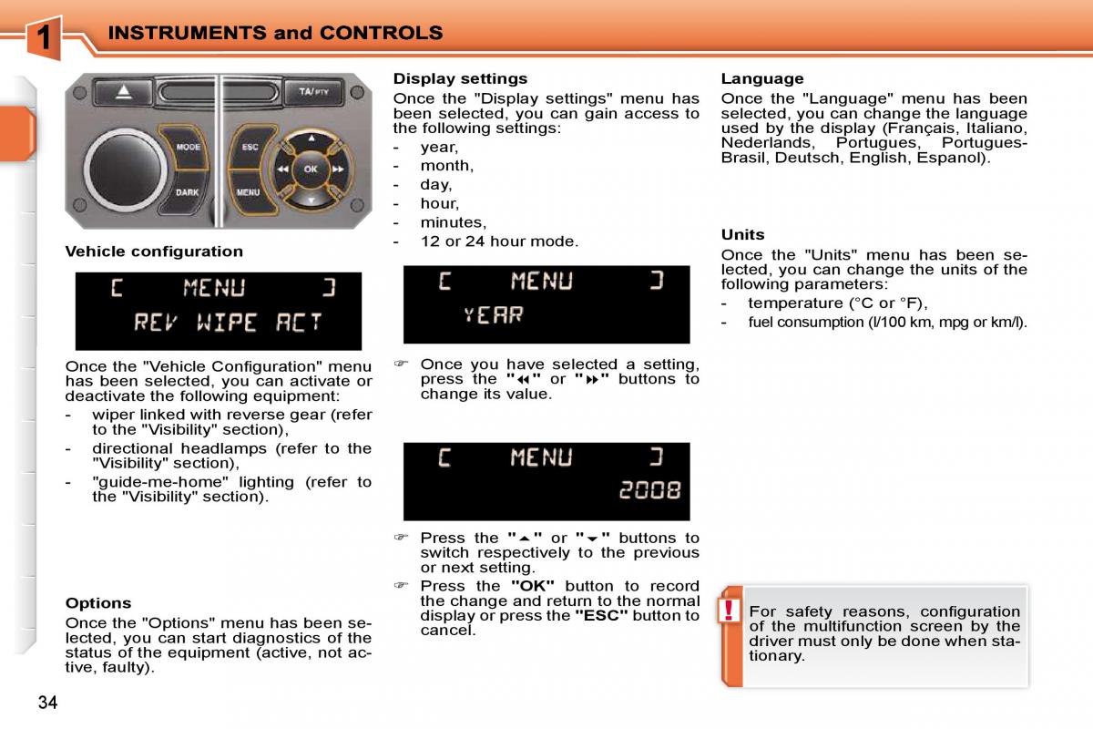 Peugeot 207 owners manual / page 17