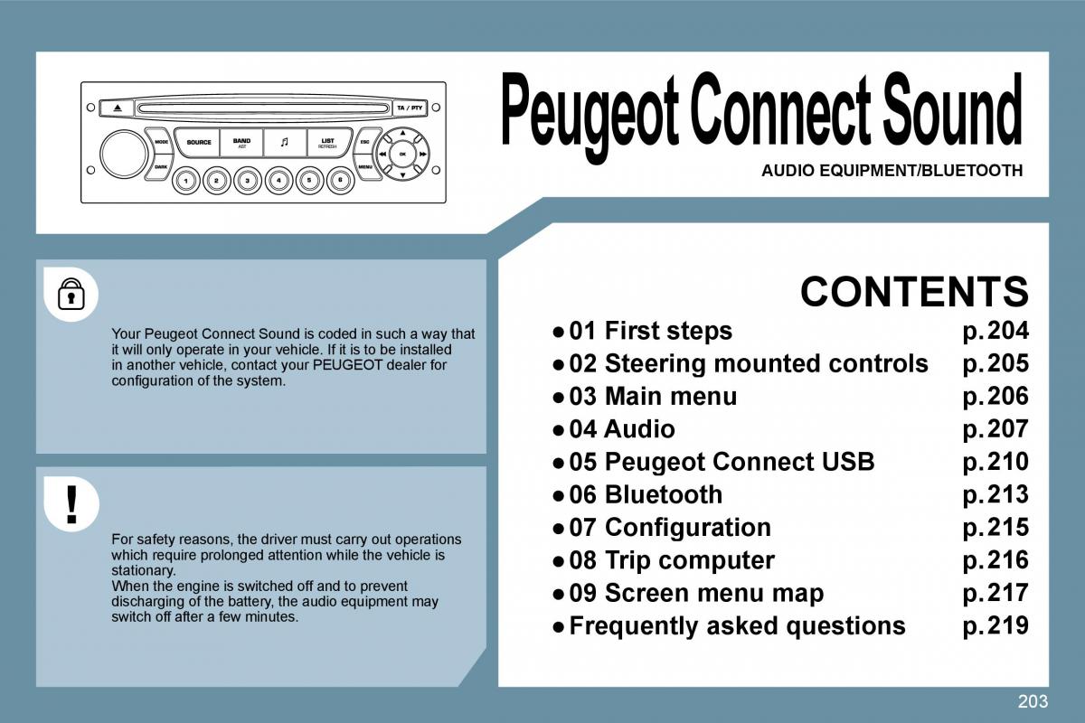 Peugeot 207 owners manual / page 198