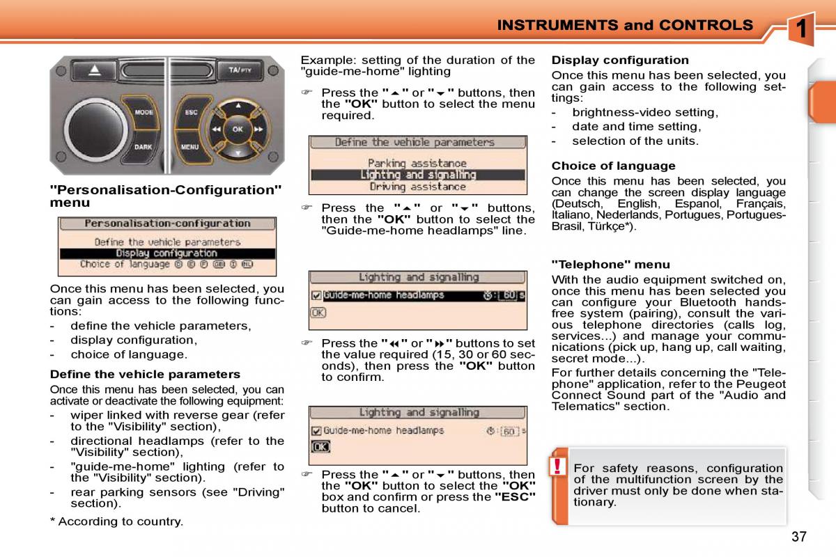 Peugeot 207 owners manual / page 20