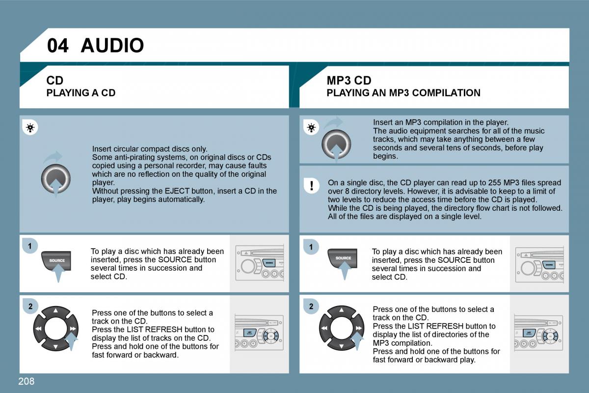 Peugeot 207 owners manual / page 203