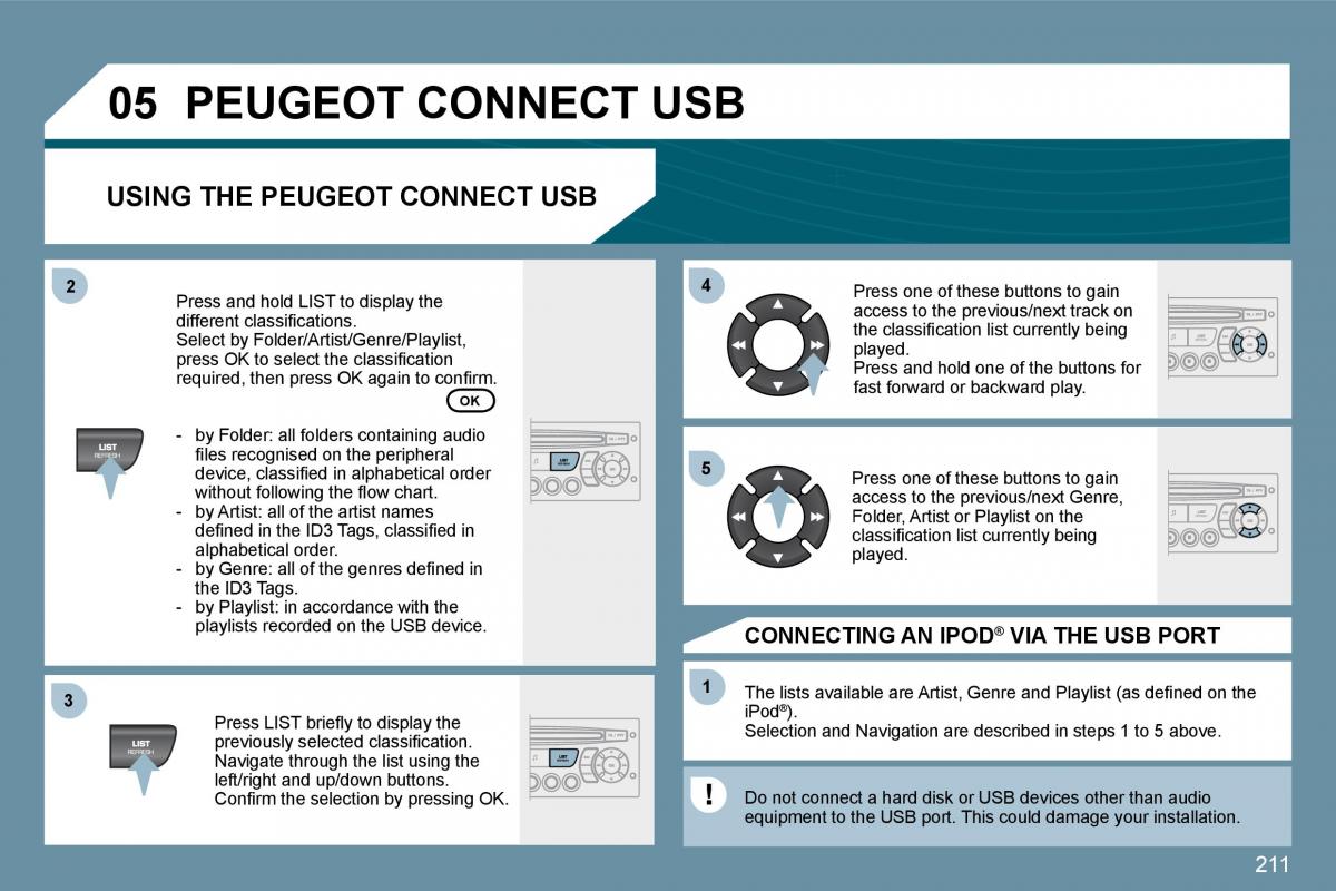 Peugeot 207 owners manual / page 206