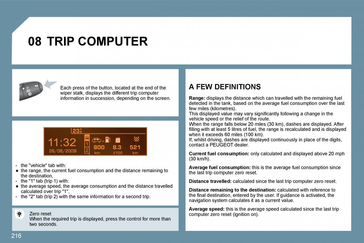 Peugeot 207 owners manual / page 211