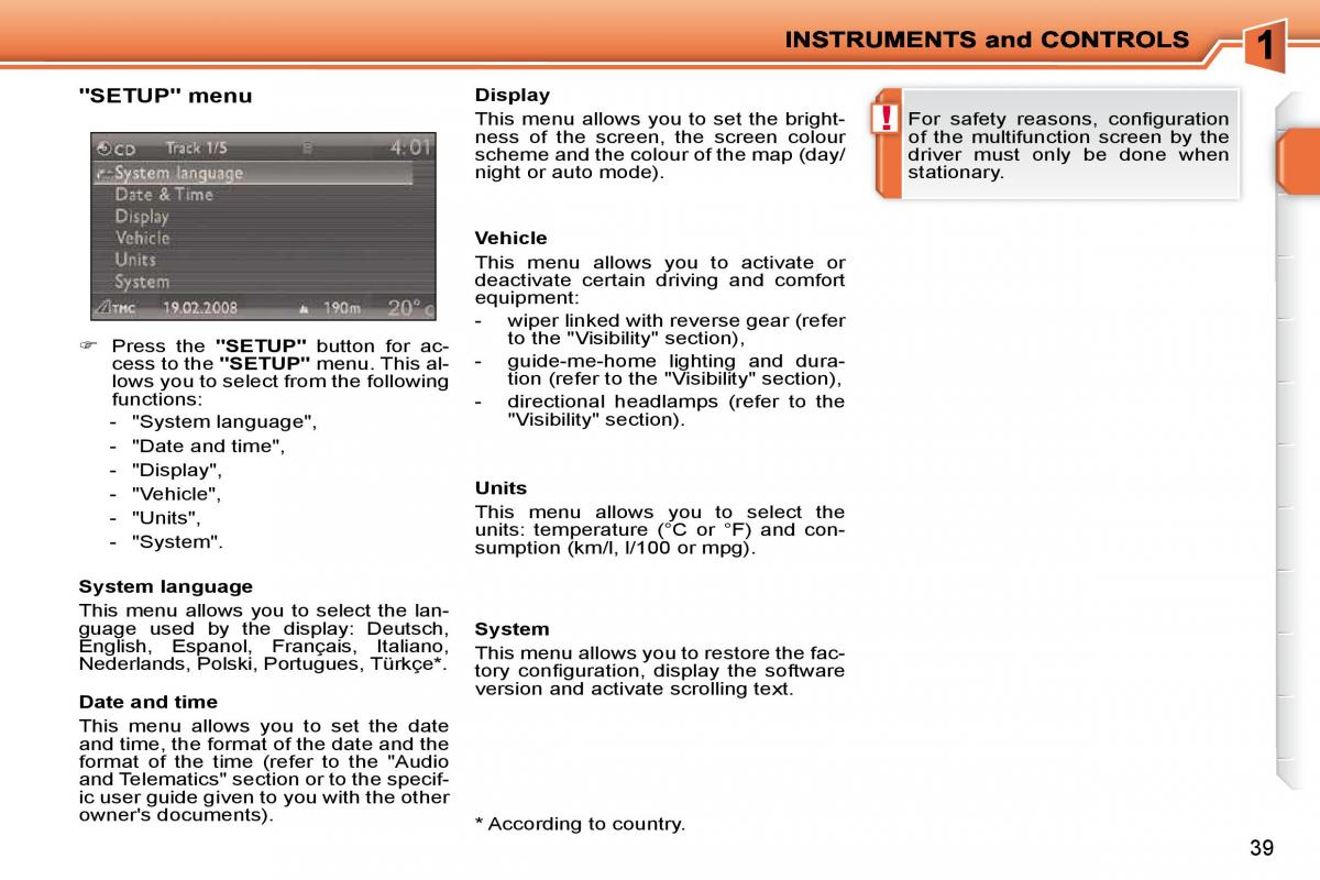 Peugeot 207 owners manual / page 22