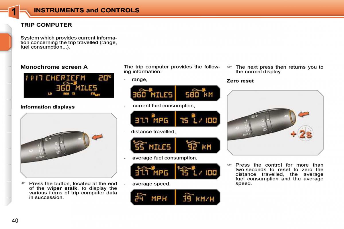 Peugeot 207 owners manual / page 23