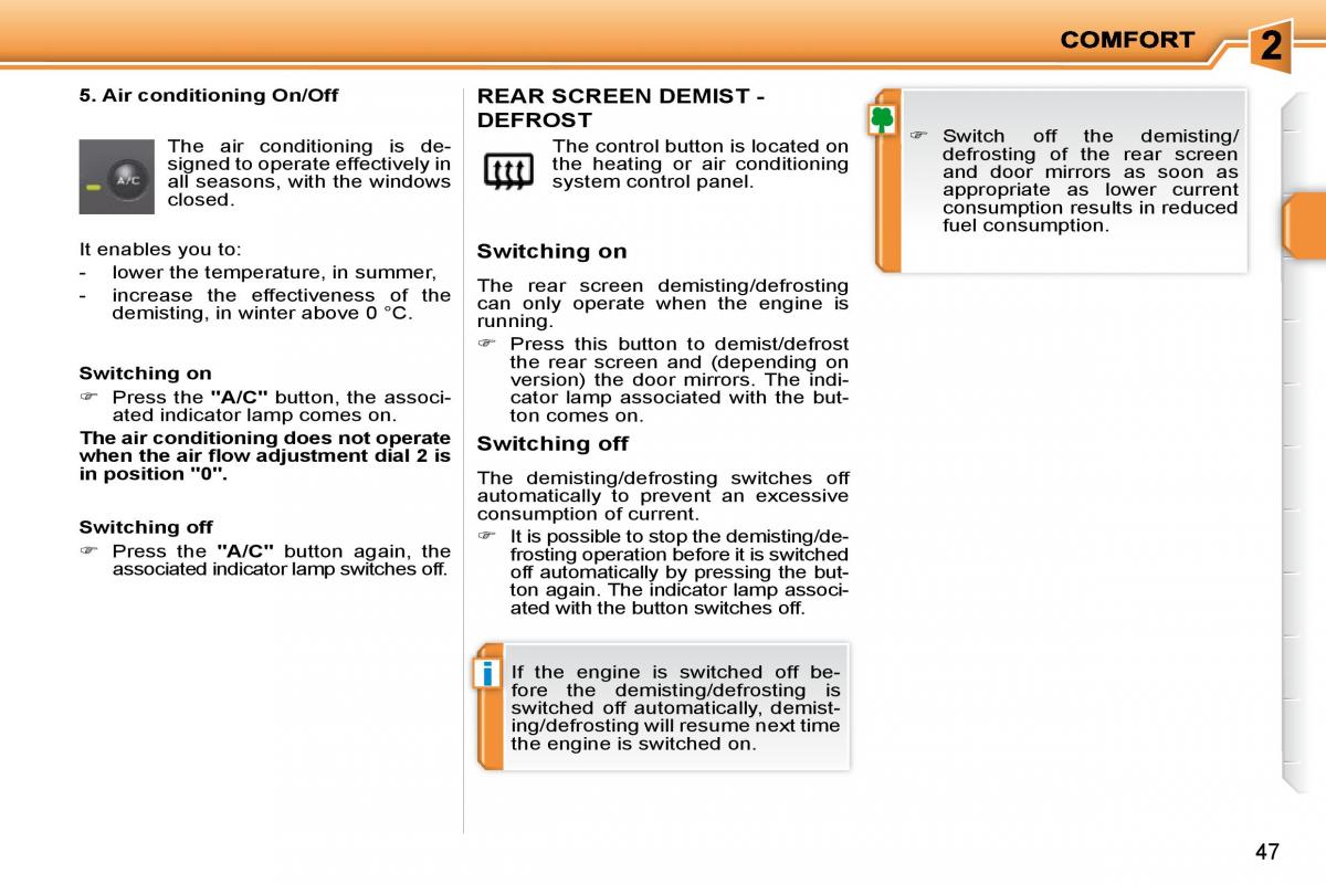 Peugeot 207 owners manual / page 33