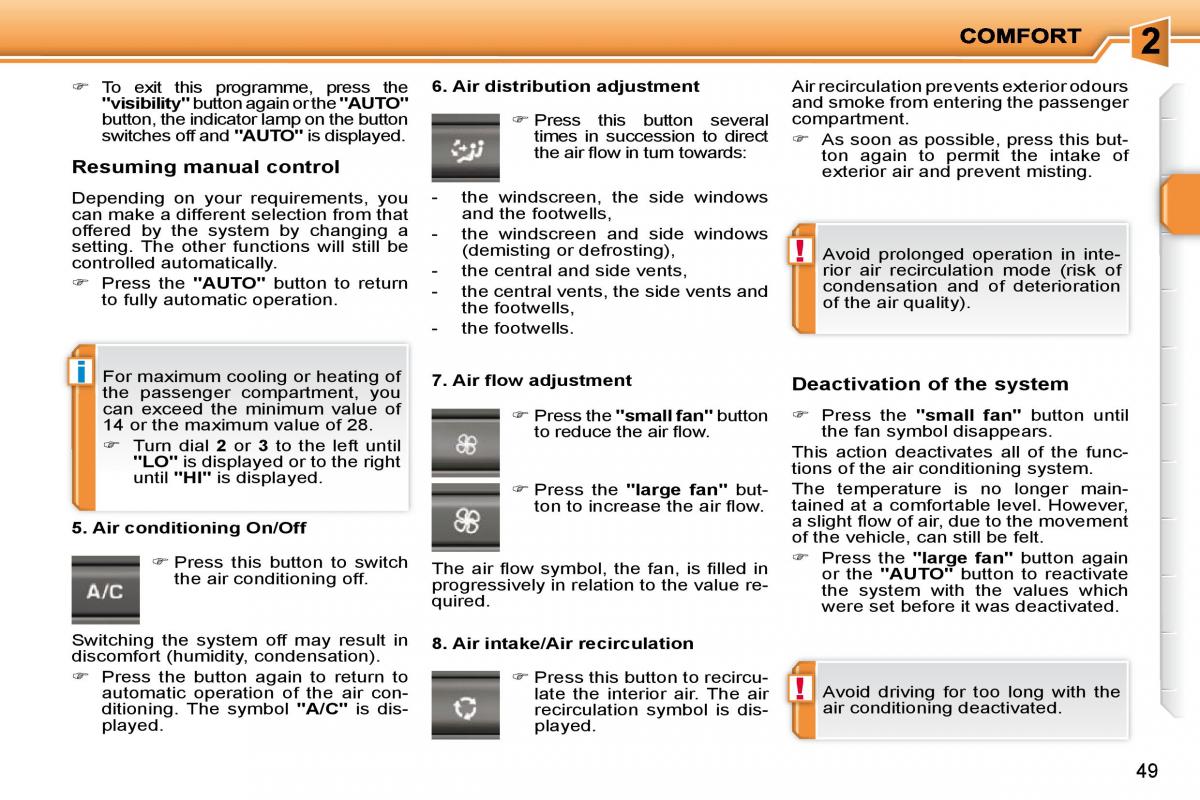 Peugeot 207 owners manual / page 36