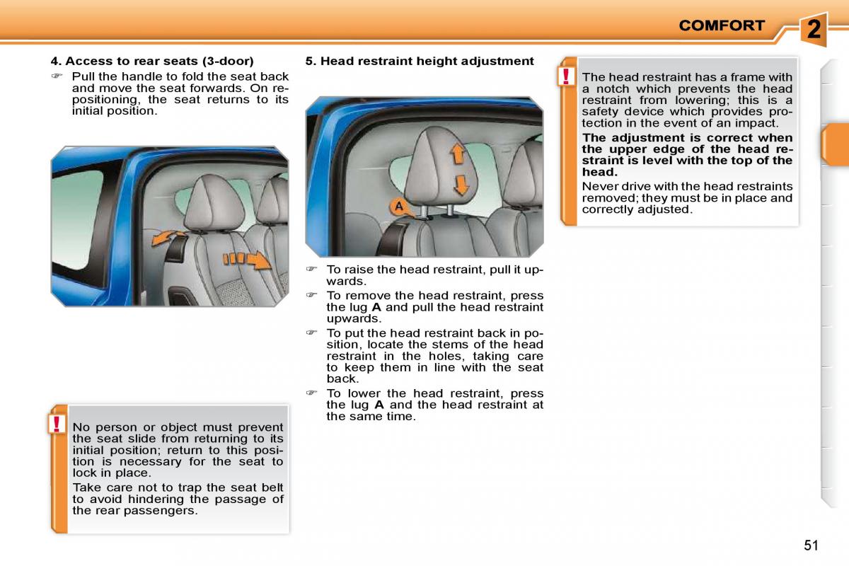 Peugeot 207 owners manual / page 38