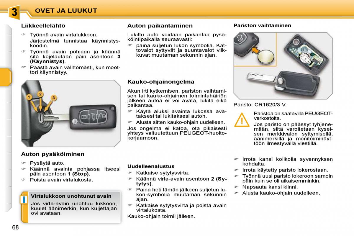 Peugeot 207 omistajan kasikirja / page 57