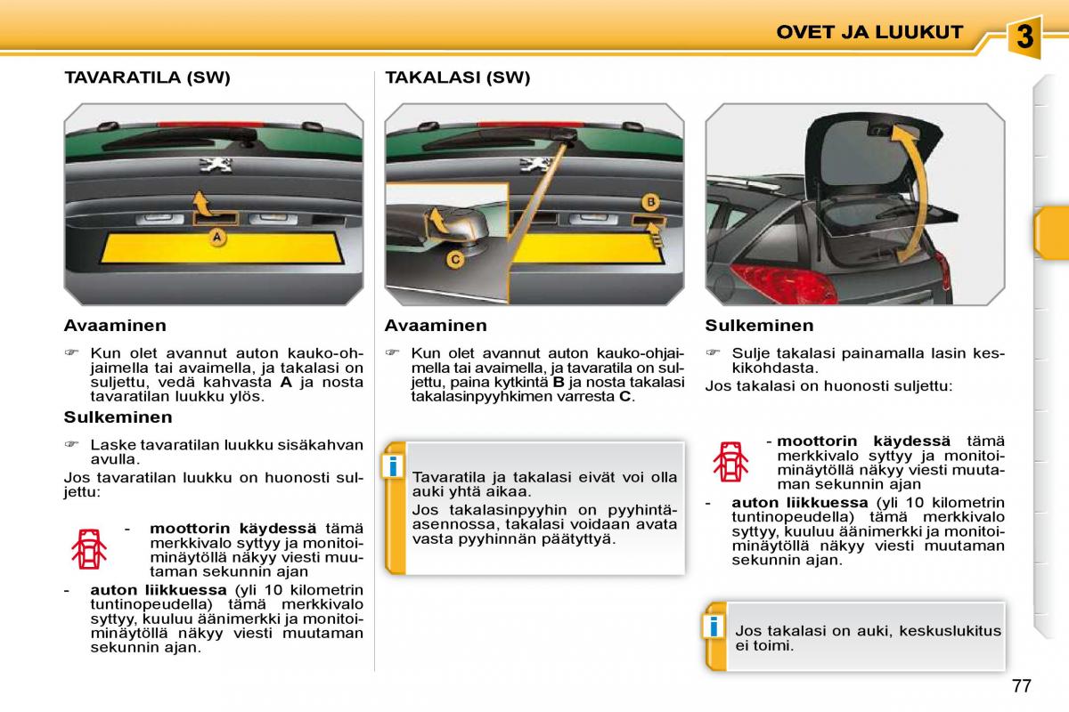 Peugeot 207 omistajan kasikirja / page 70