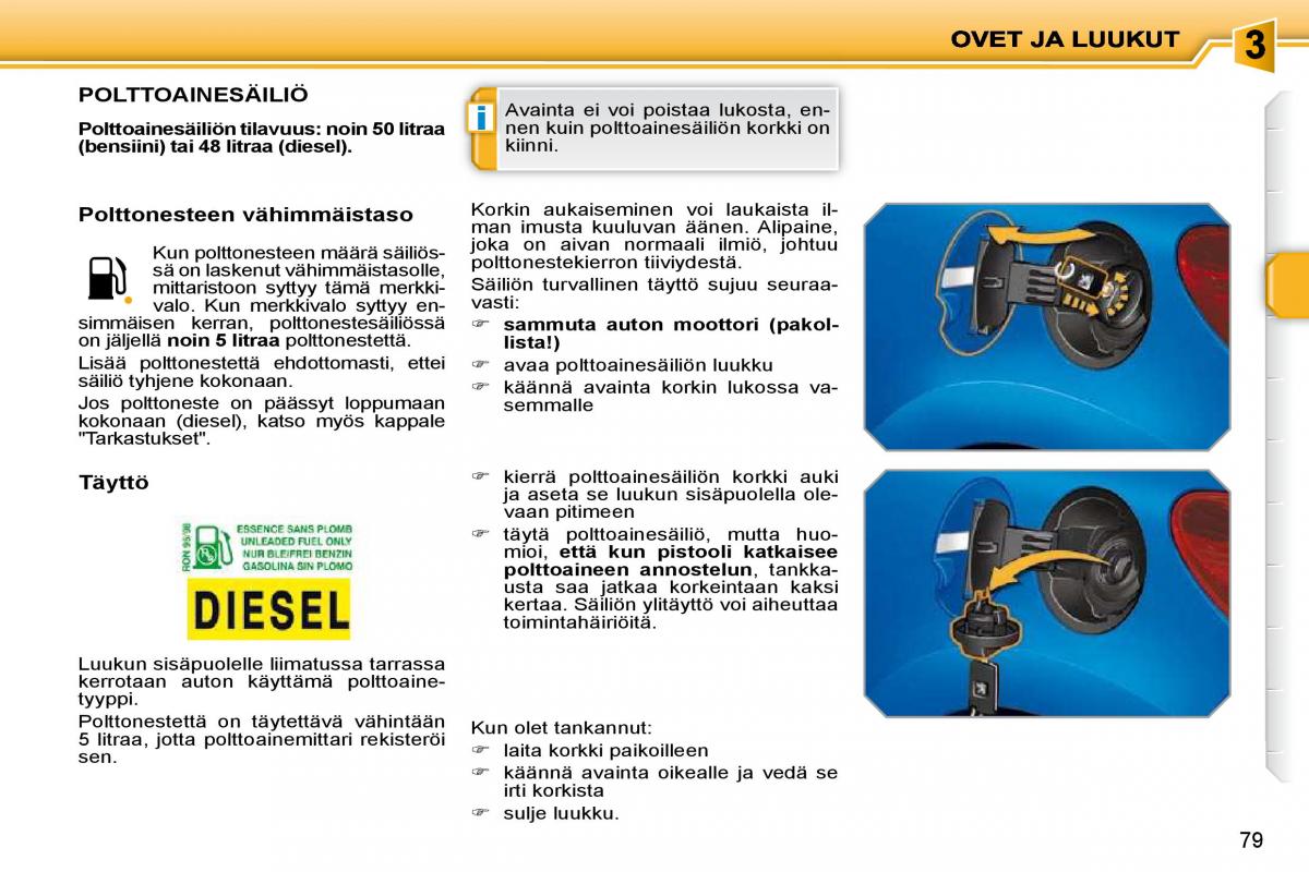 Peugeot 207 omistajan kasikirja / page 72