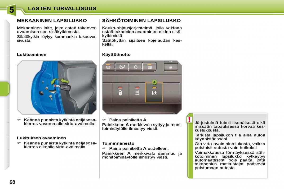 Peugeot 207 omistajan kasikirja / page 94