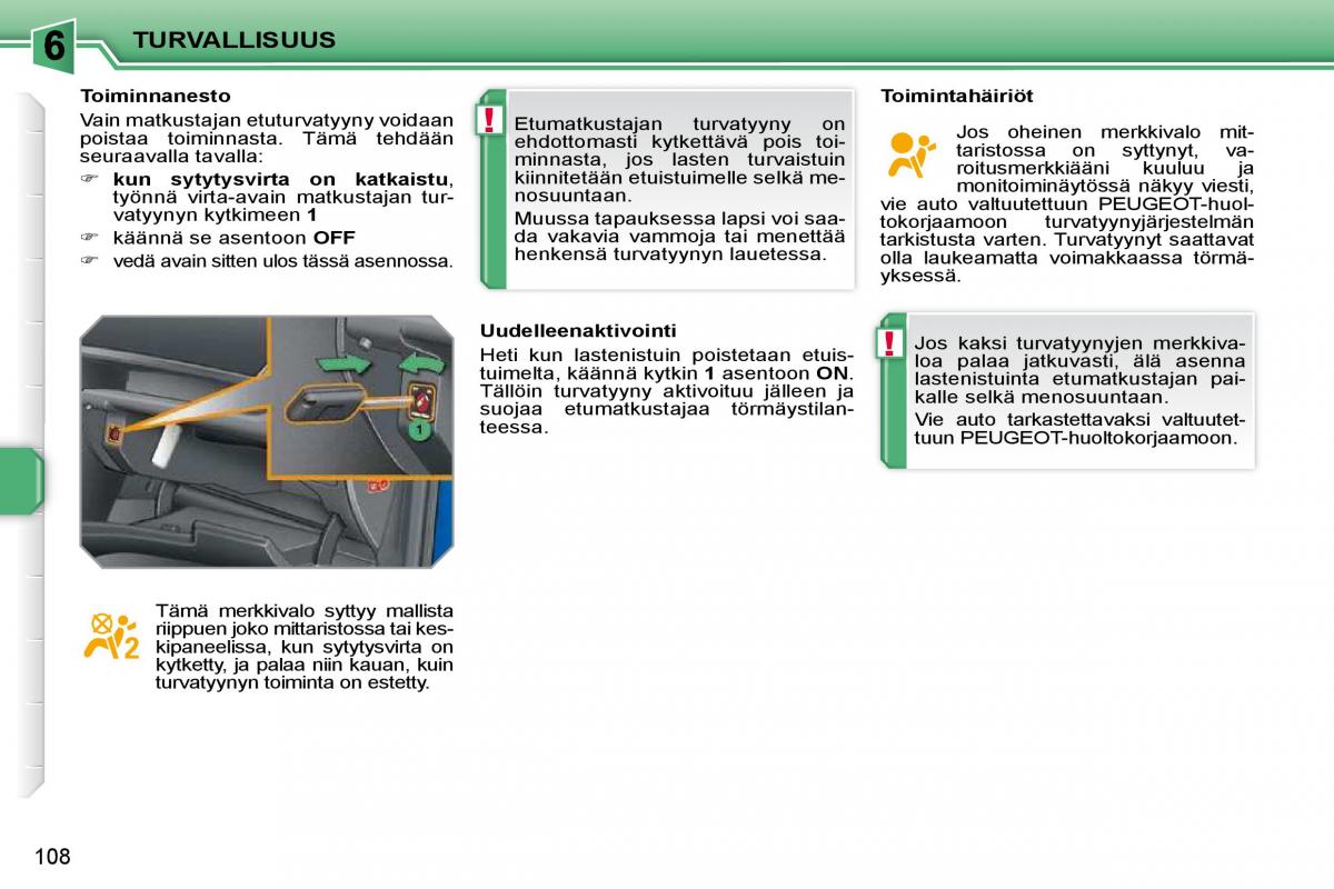 Peugeot 207 omistajan kasikirja / page 104