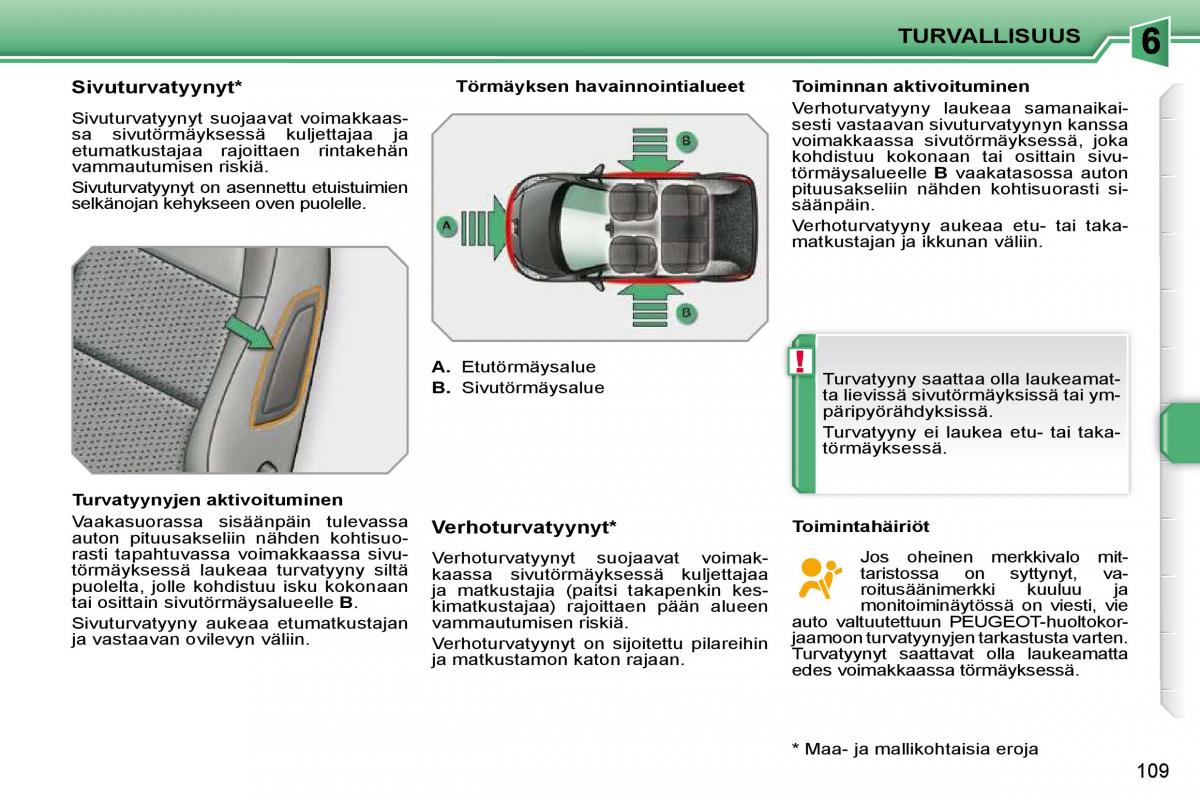 Peugeot 207 omistajan kasikirja / page 105