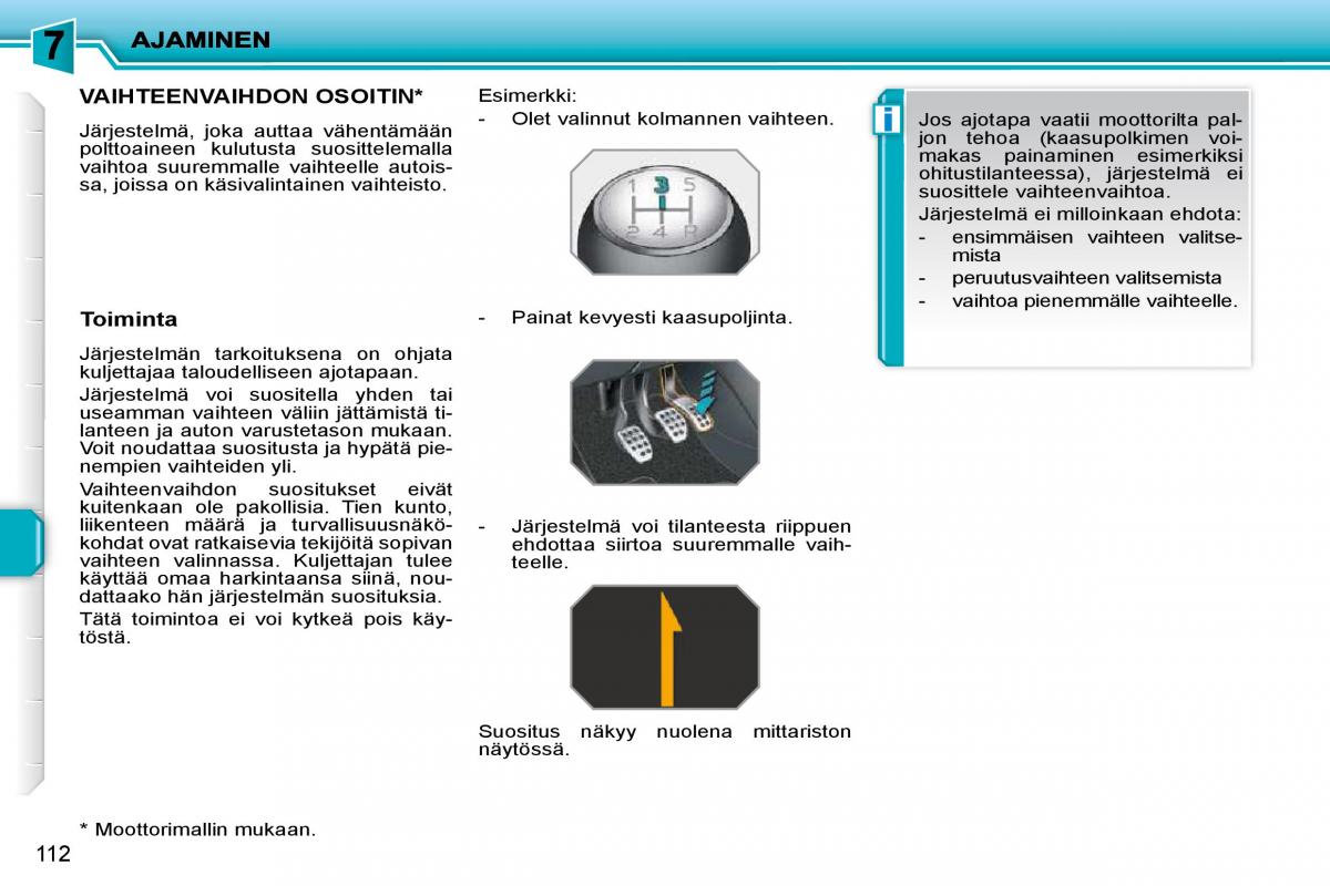 Peugeot 207 omistajan kasikirja / page 108