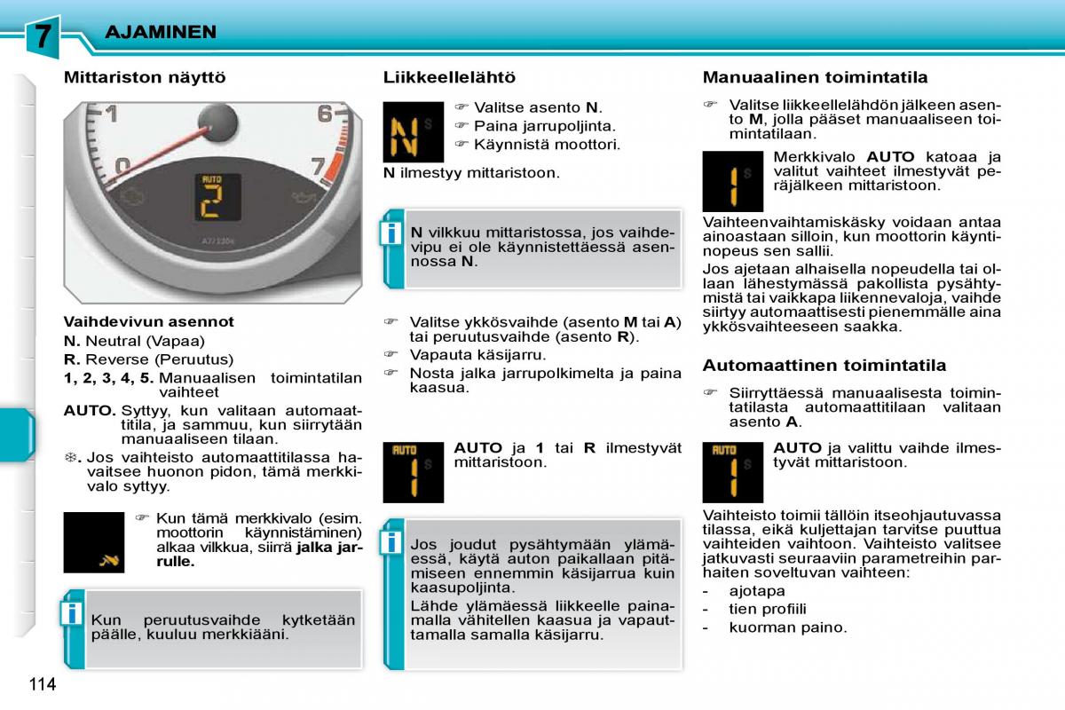 Peugeot 207 omistajan kasikirja / page 110