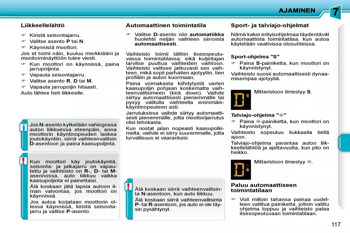 Peugeot 207 omistajan kasikirja / page 113