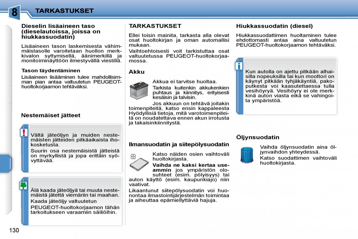 Peugeot 207 omistajan kasikirja / page 125