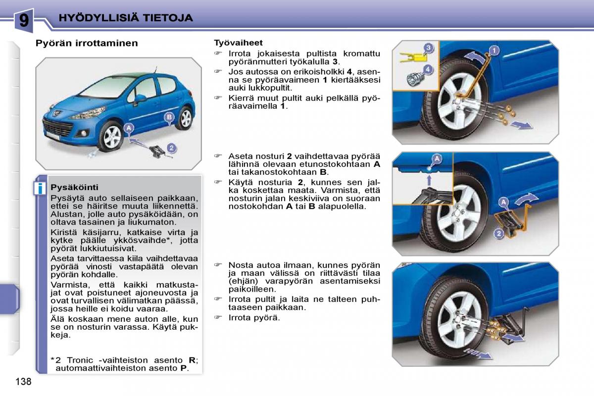 Peugeot 207 omistajan kasikirja / page 134