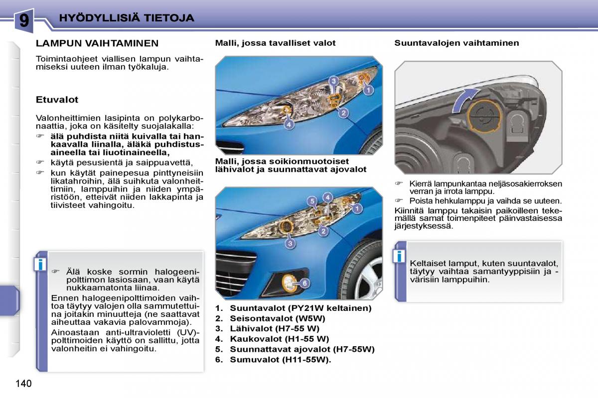 Peugeot 207 omistajan kasikirja / page 136