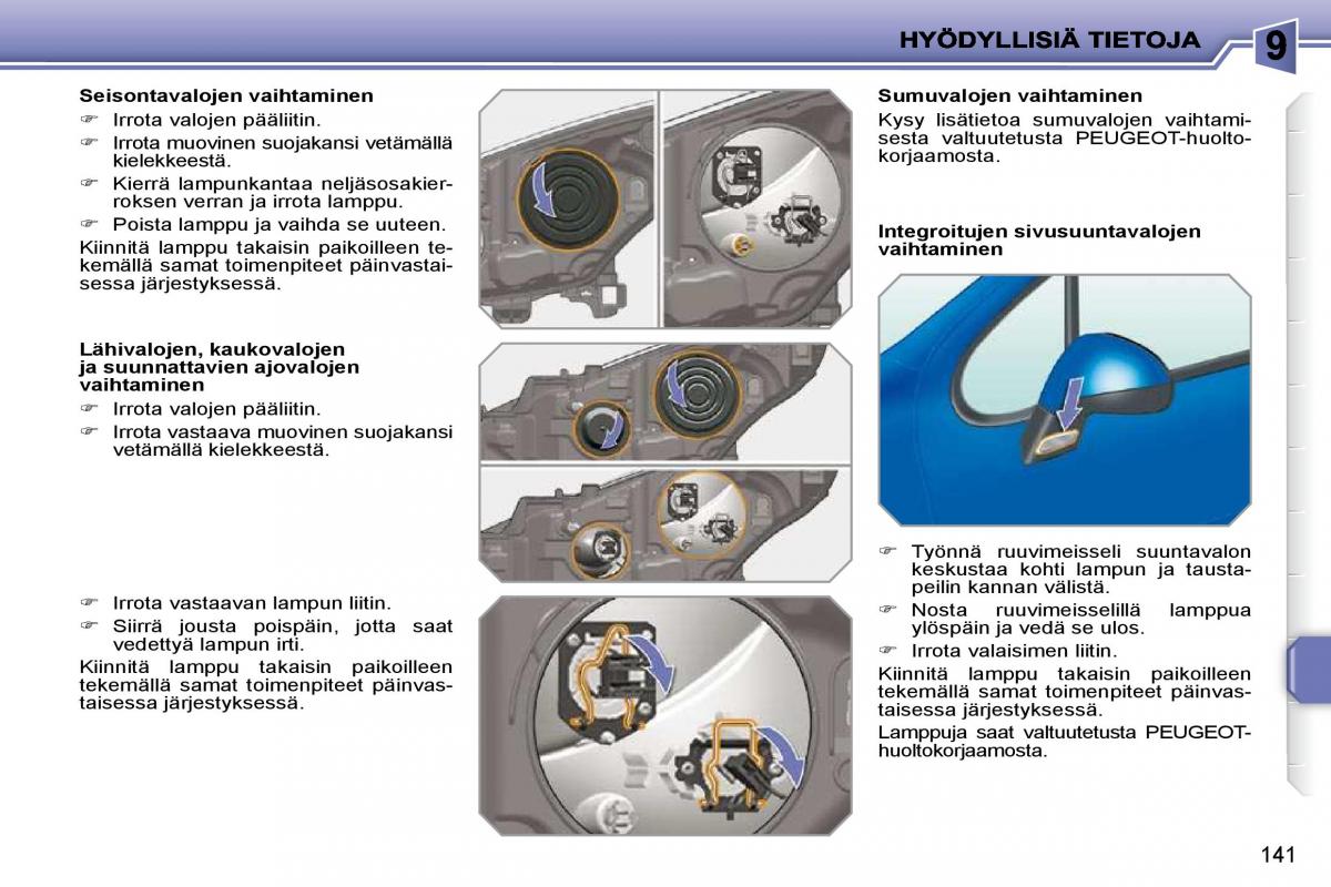 Peugeot 207 omistajan kasikirja / page 137