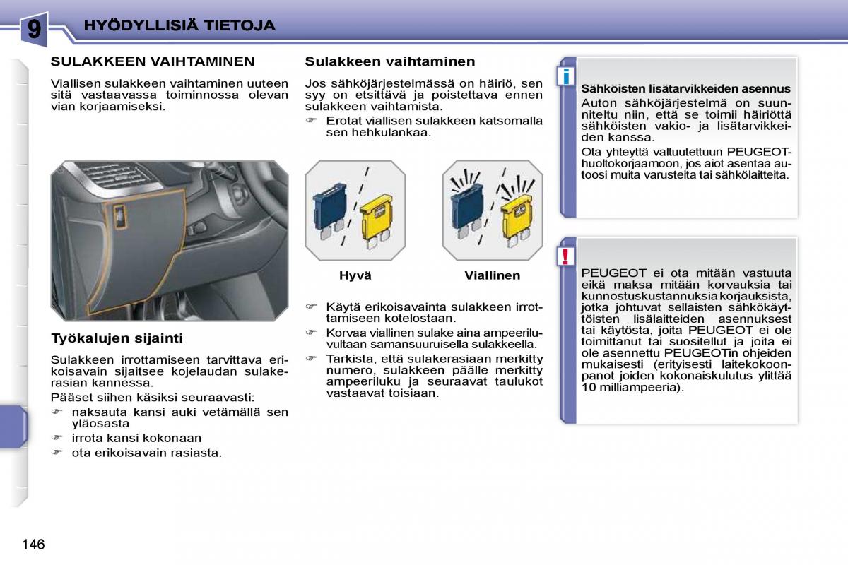 Peugeot 207 omistajan kasikirja / page 142