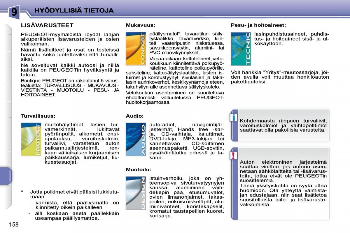 Peugeot 207 omistajan kasikirja / page 154