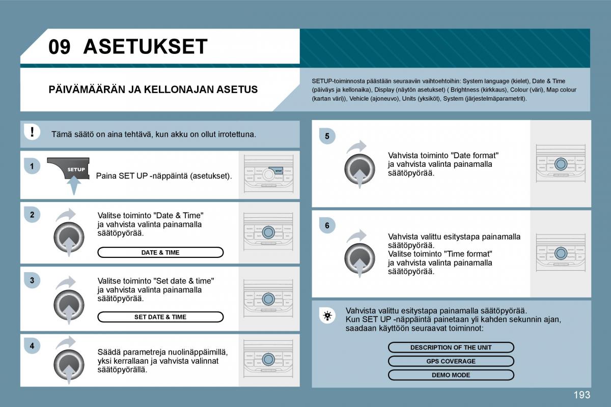 Peugeot 207 omistajan kasikirja / page 189