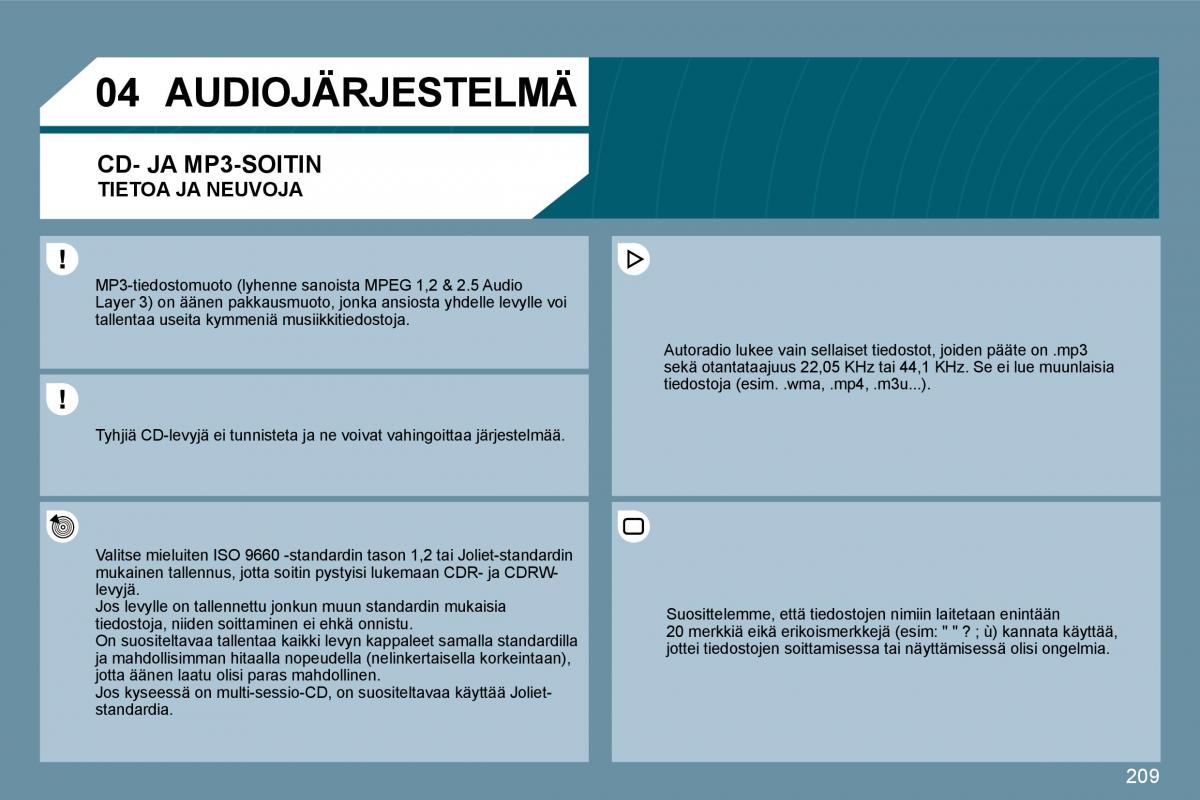 Peugeot 207 omistajan kasikirja / page 204