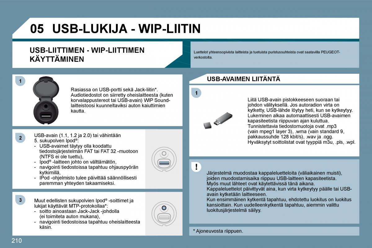 Peugeot 207 omistajan kasikirja / page 205