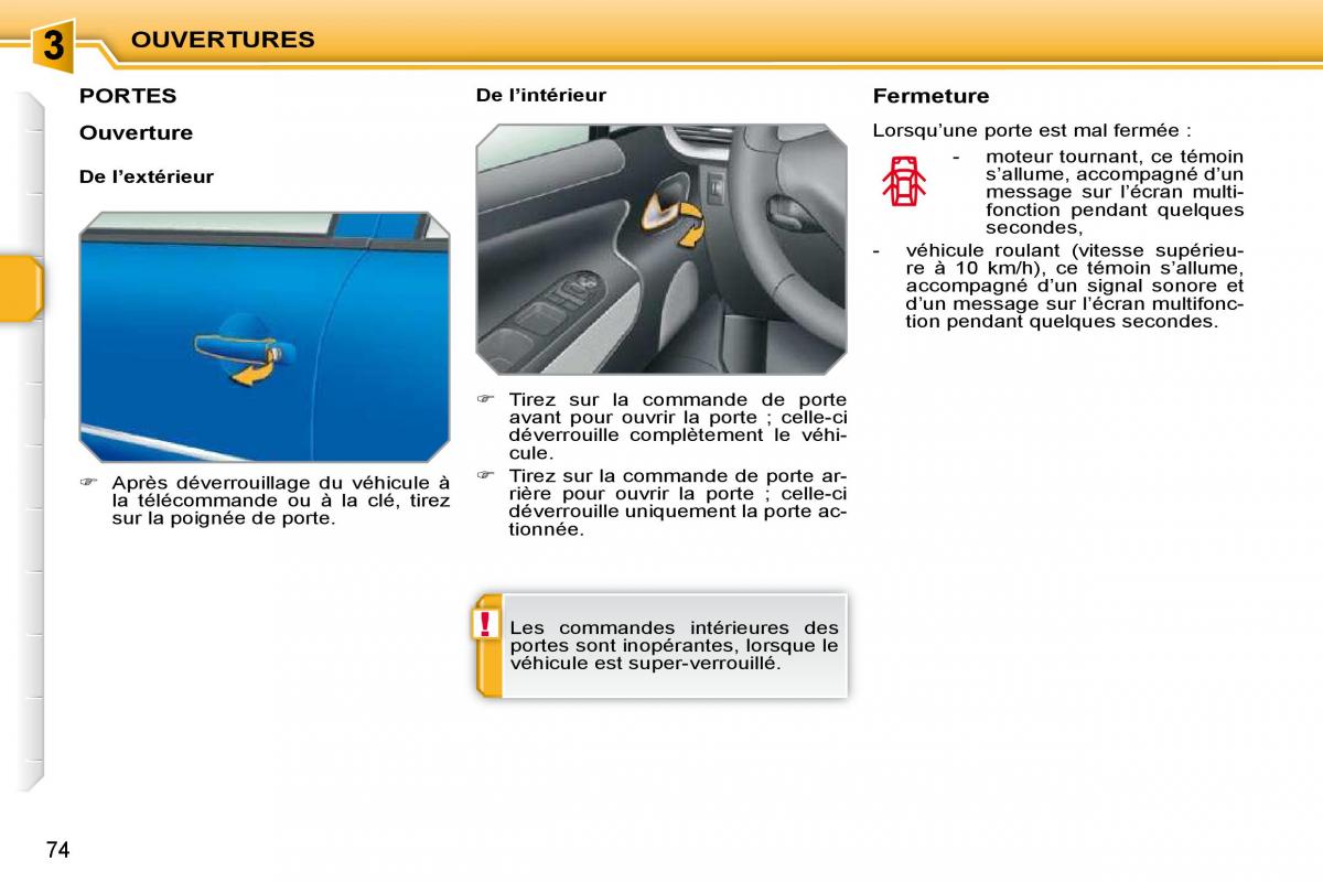 Peugeot 207 manuel du proprietaire / page 58