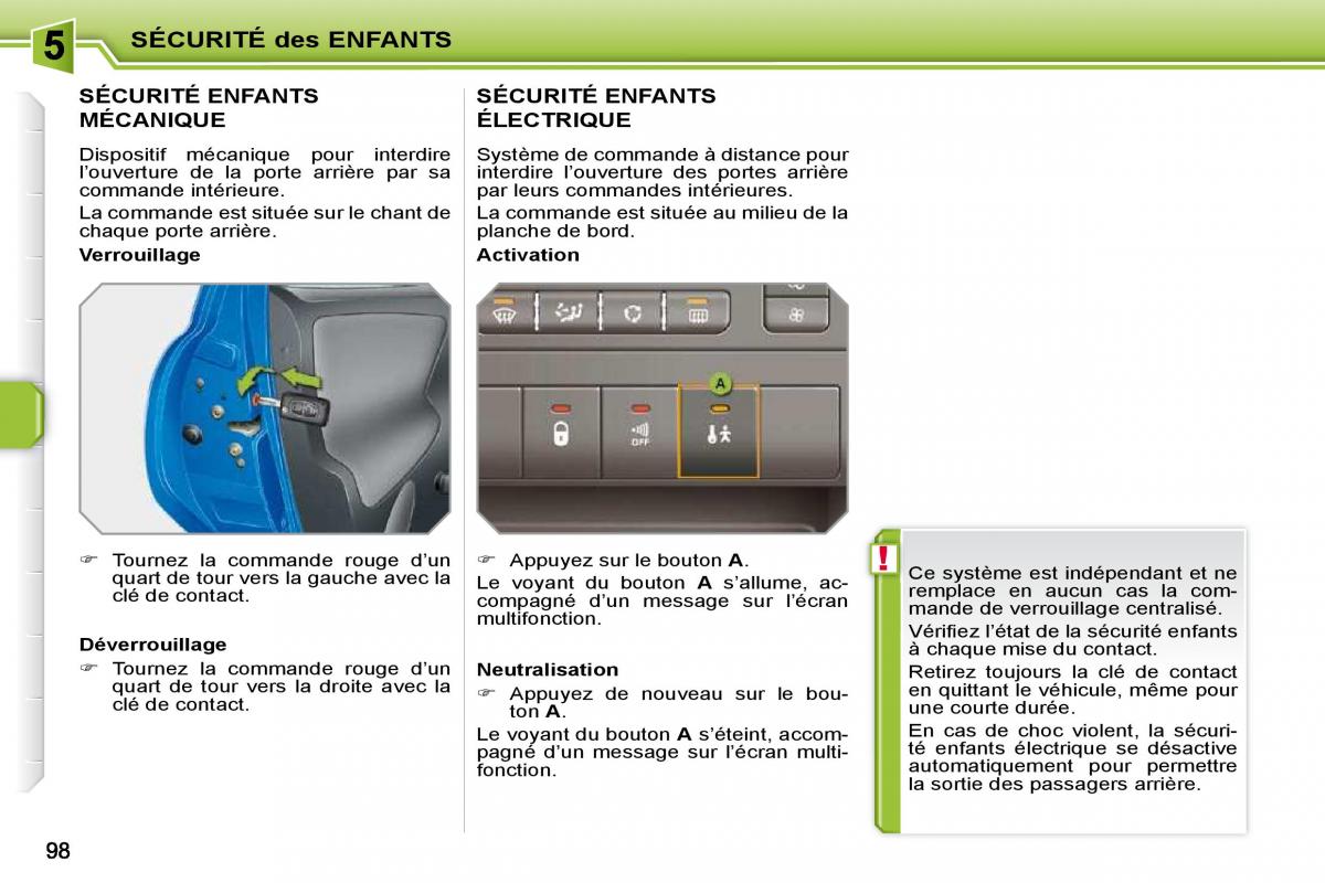 Peugeot 207 manuel du proprietaire / page 86