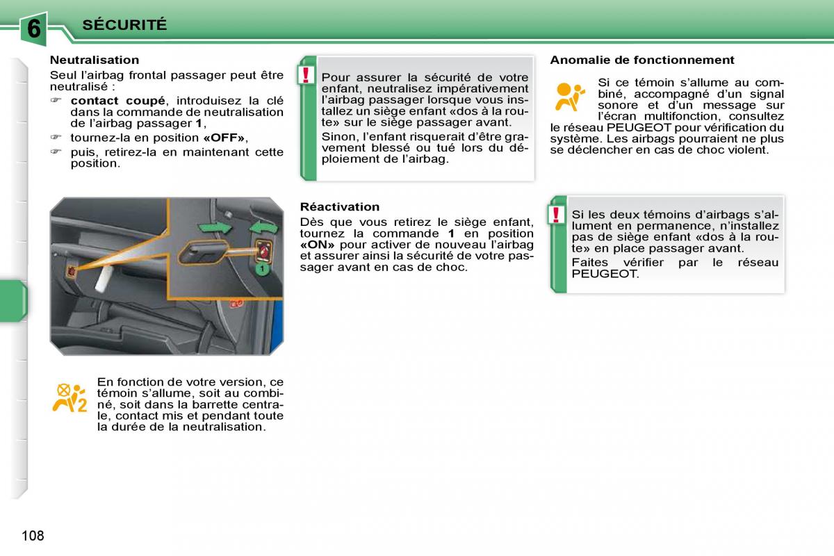 Peugeot 207 manuel du proprietaire / page 96